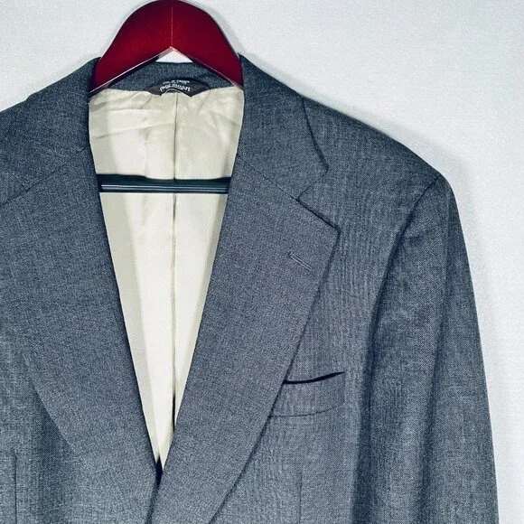 Vintage Paul Stuart Blazer Mens 44R Gray Wool Sport Coat Jacket Union Sport Coats & Blazers